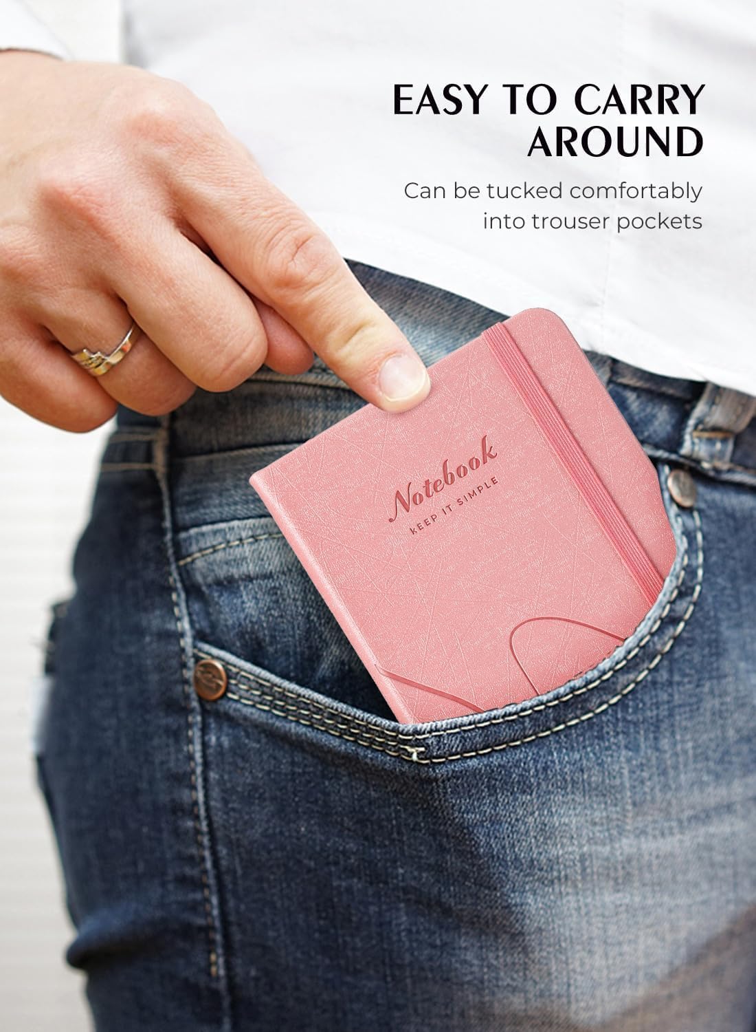 AISBUGUR Pocket Notebook, Small Notebook, 2-Pack Total 320 Pages,3.7" x 5.7" Pocket Notebook (2 Pack, Black1)