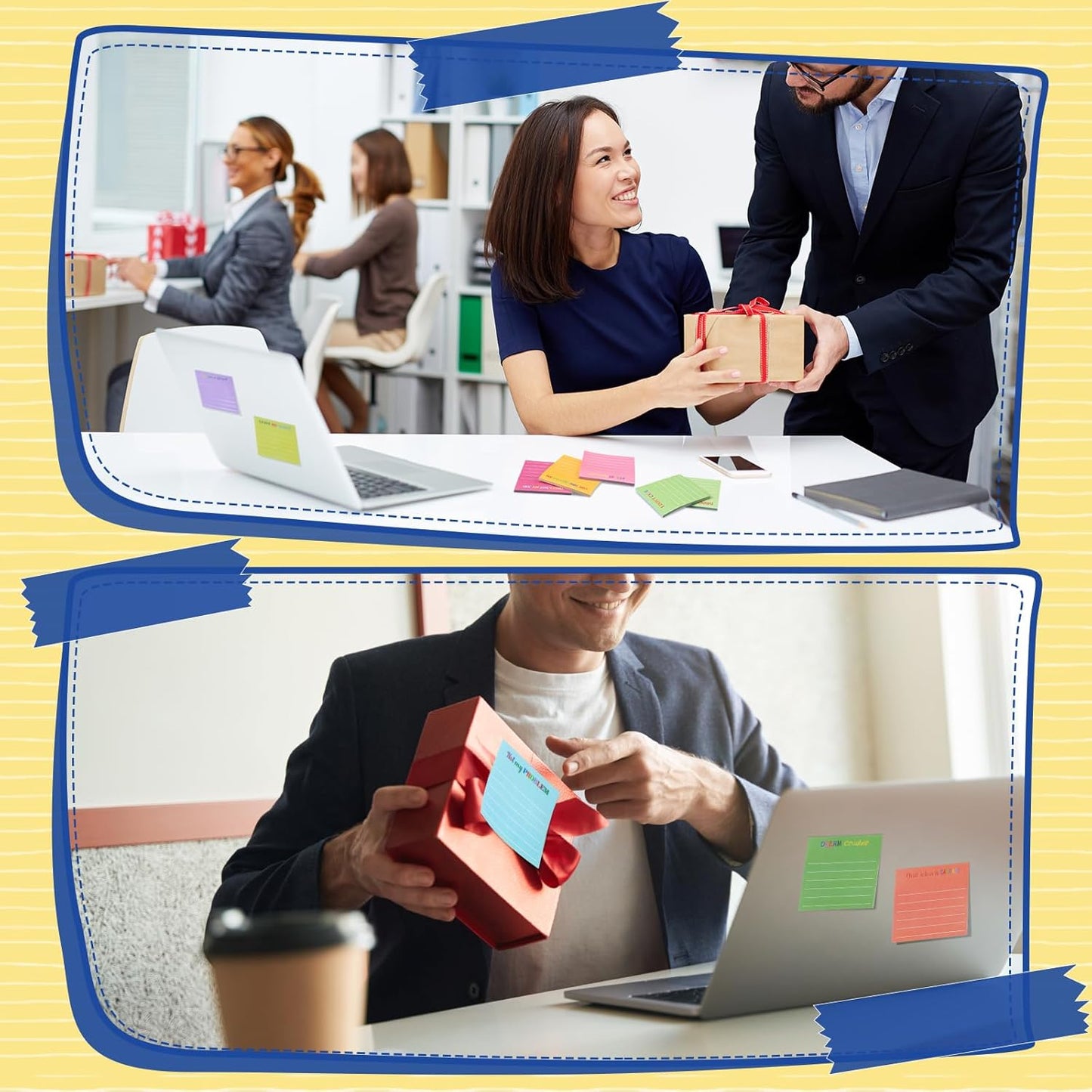 Yinder 48 Pcs Inspirational Sticky Notes Cute Motivational Sticky Notes Pad End of Year Employee Appreciation Gifts Bulk for Teacher Nurse Coworkers Office Supplies 3 x 3'' (Thank You,Dark Color)