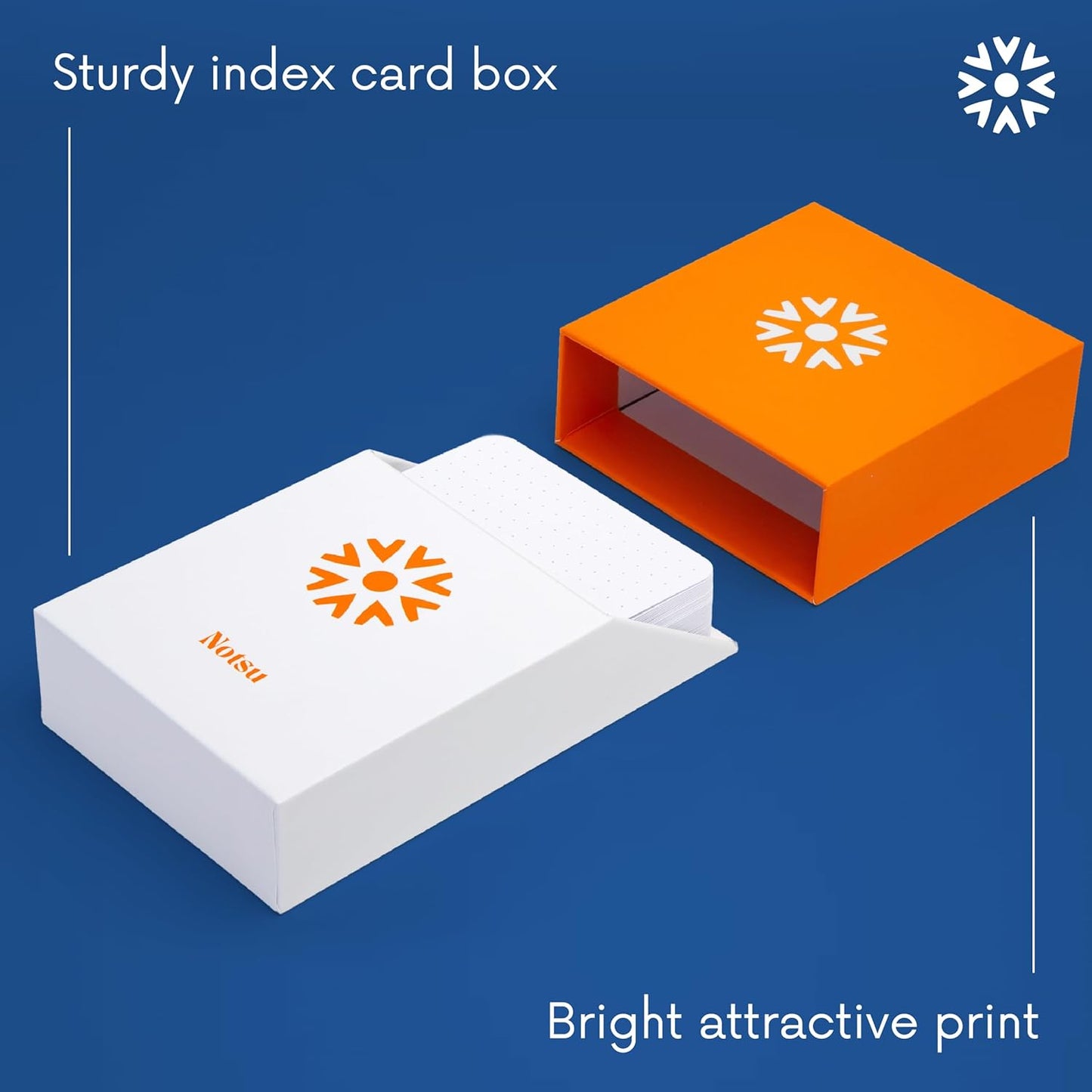 Notsu Dotted Index Cards 3x5 inch (Pack of 50) | Bullet Dot Grid Vertical Index Note Cards, Thick Paper Stock 350 gsm