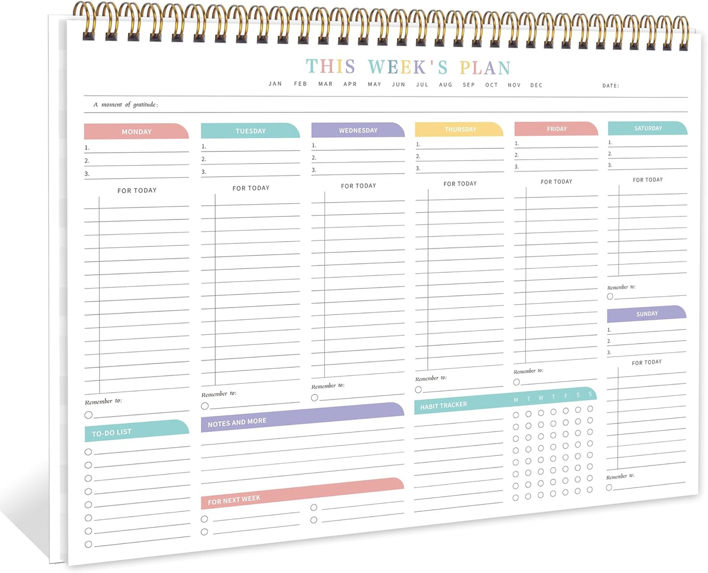 Kamoy Weekly To Do List Notepad with 52 Undated Sheets（8.5"×11"）- Undated Weekly Desk Planner Organizer for Work Home School Office Supplies