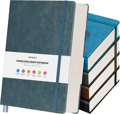 5 Pack College Ruled Notebook, 312 Numbered Pages Thick Notebooks Bulk, 100gsm No Bleed Paper Hardcover Leather Journal, Lined Journal Notebook Set for Women Men School Office, A5, Multicolor