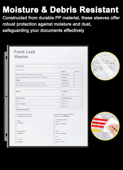 Sheet Protectors 8.5 x11 Inch, 100 Pack Page Protectors for 3 Ring Binder, Top Loading Plastic Sleeves with Reinforced 3-Hole Punch for Binders, Letter Size, for Documents and Photos, Office Supplies.