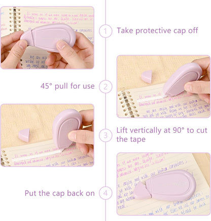 5pcs White Correction Out Tape, 32.81 Feet Cute Correction Tape for Instant Corrections, Easy to Use Applicator for Office and School Supplies (Green)