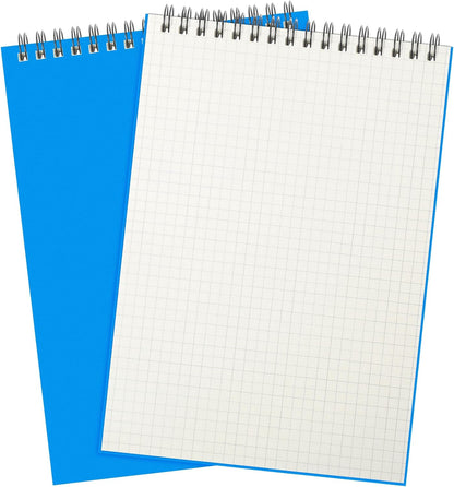Engrowtic 2 Pack Graph Paper Spiral Notepad A5 Top Wirebound Notepad Grid Notebook Steno Pads Memo Notebook Grid Paper 140 Pages for Writing Sketching Drawing Office Supplies (Black)
