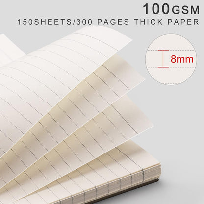 EMSHOI A5 Spiral Notebook College Ruled Lined Journal, Small 5.7" X 8.22", 300 Pages/150 Sheets, 100gsm Thick Paper, Waterproof Hardcover, for Office School Women Men Work Writing Notes, Blue