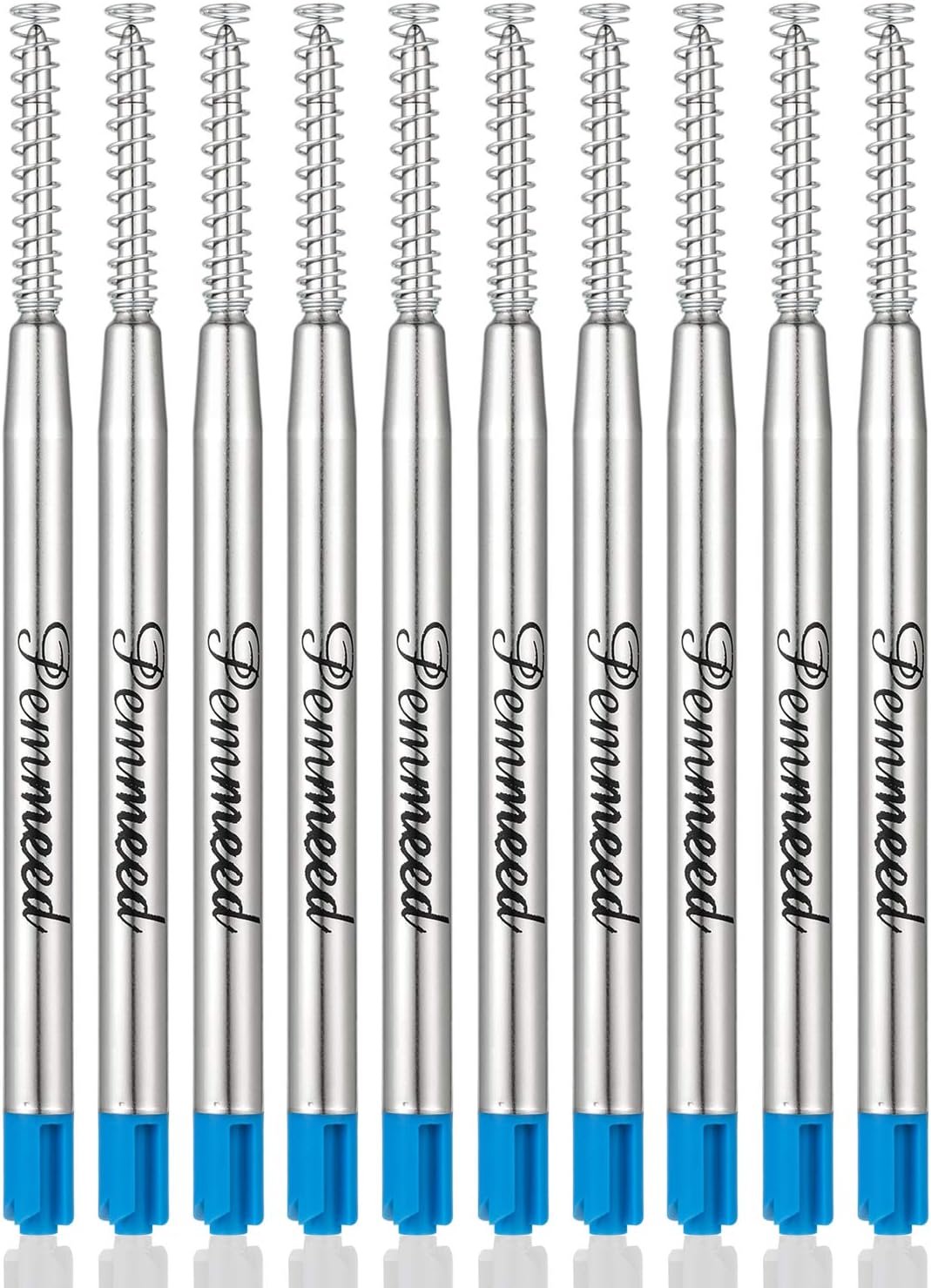 Ballpoint Pen Refills with Spring for Penneed B5/B6/B8 Pen, Parker Waterman Compatible Ballpoint Pen Refills Twist Action Medium Point 1.0mm Pack of 10(Black Ink)