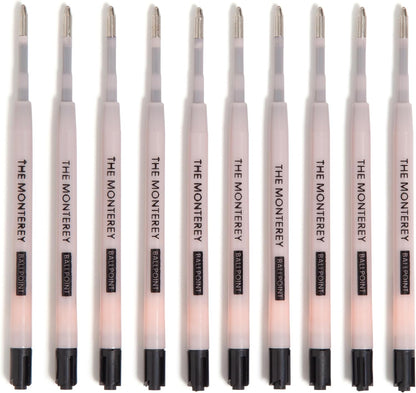 U Brands Monterey Ballpoint Ink Refill, Set of 10, Bold (1.0 mm) Point, Black Ink