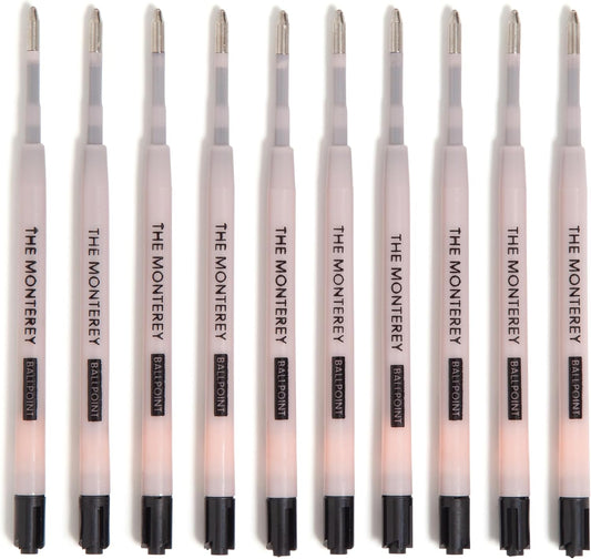 U Brands Monterey Ballpoint Ink Refill, Set of 10, Bold (1.0 mm) Point, Black Ink