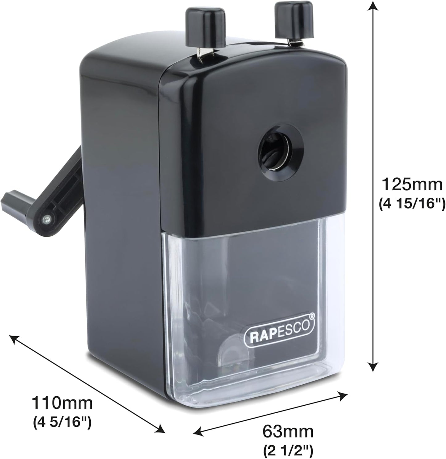 Rapesco 64 Desk Top Pencil Sharpener, Black (R64000B2)