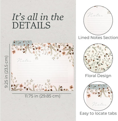 Steel Mill & Co Cute File Folders, Set of 9, Document Organizer for Filing Cabinet, Decorative Letter Size Files, Wanderlust