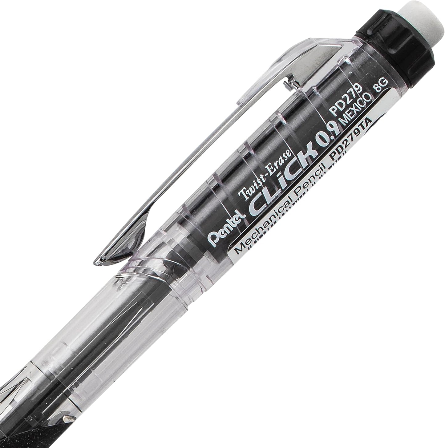 Pentel Twist-Erase Click Mechanical Pencil (0.7mm), Pack of 6 Pencils with 2 Pack of Lead Refills (PD277TLBPS6M)