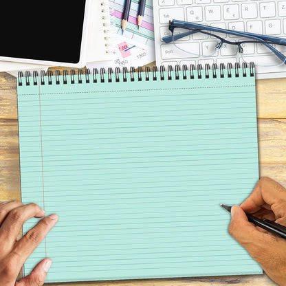 gisgfim 6 Packs 9.5" x 11" Landscape Note Pads College Ruled Notebooks Perforated Notepads 40 Sheets Punched Top Spiral Bound Notebooks 80GSM Lined Notepads for School,Office,Home (Vintage Color)