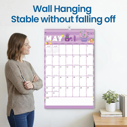 SUNEE 2026 Wall Calendar Large 22.75"x15.5", 21 Month Calendar (Ends December 2027), Vertical Extra Large, Seasons Color