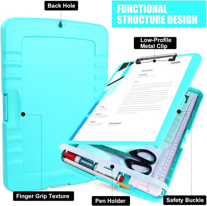 Red Plastic Clipboard with Storage,TFDLCG zm High Capacity Clip Boards 8.5x11,A4 Binder Nursing Clipboard Folder Heavy Duty for Women Teachers Work,School Office