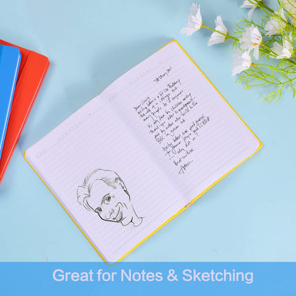 SUIN Hardcover-Journal-Notebooks, A5 Lined Journals Notebook for Writing 200 Pages, 8.2 x 5.5 inch, Classic Ruled Notebooks for Work/Travel/College (Black- 1 Pack)