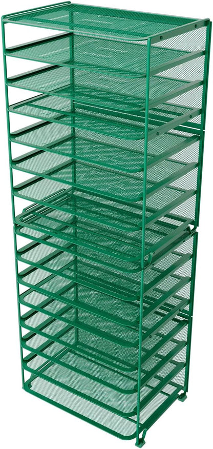 Simple Trending 2 Pack 8 Tier Letter Tray Paper - Mesh Desk File Organizer for Office School Desktop, Black