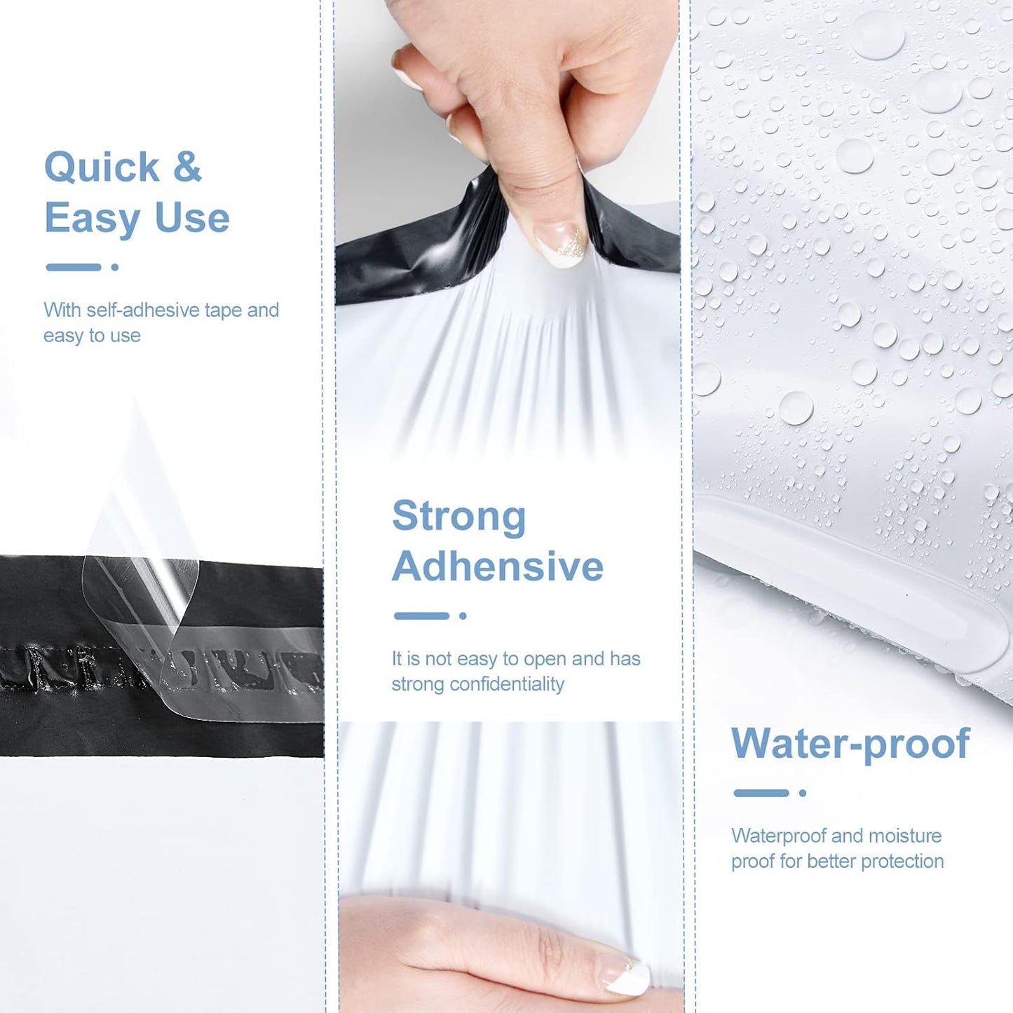 Metronic Poly Mailers 10x13 300 Pcs, Small Shipping Bags for Clothes, Shipping Envelopes for Small Business, Strong Adhensive Mailing Bags, Haze Blue