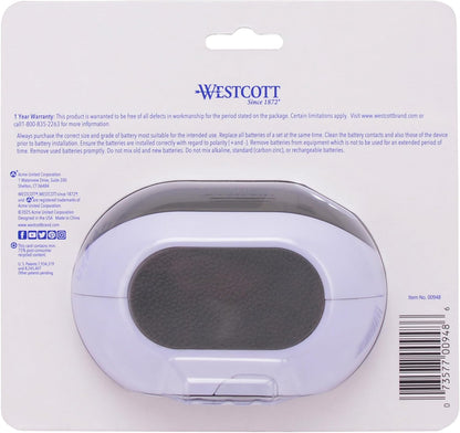 Westcott iPoint Dash Battery Pencil Sharpener, White