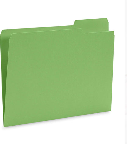 File Folder, 1/3 Cut Tab, Letter Size, Yellow, Great for Organizing and Easy File Storage, 100 Per Box