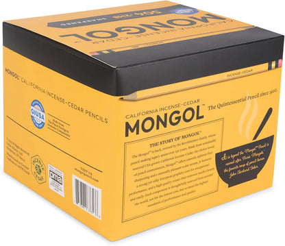 Mongol Classic Incense Cedar #2 Pencil - 12-Pack – Pre-sharpened, European Graphite Core, US Grown Cedar, Smudge Free Eraser – Nontoxic PMA Certified