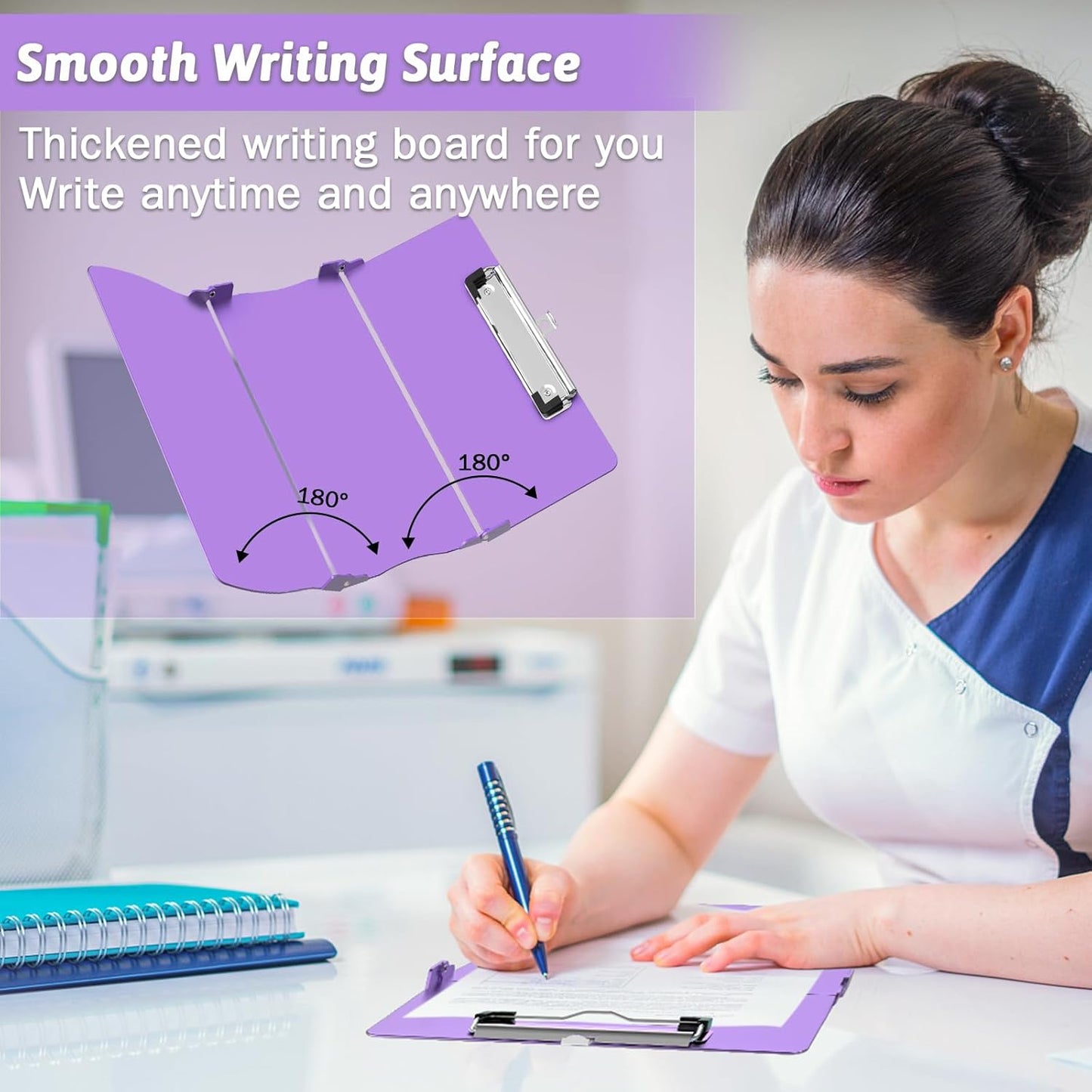 Nursing Clipboard Foldable Clipboard Medical: Edition Cheat Sheets Aluminum 3 Layers Foldable Clipboards Nursing Pocket Size Profile Clip Nurse Clipboards Notepad for Nurses Students and Doctors
