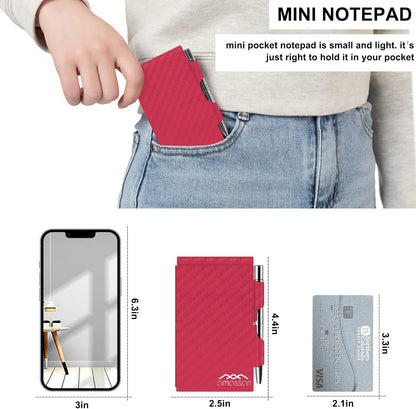 amassan Metal Small Notebook, Mini Notepad, Small Pocket Notepad Aluminum Note Case with Mini Metal Pen and 60-Page Sheets - Memo Books Note Pads(Gold)