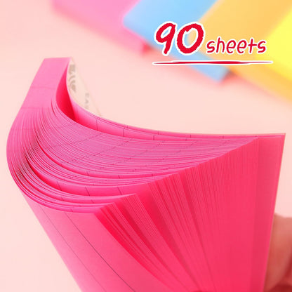Lined Sticky Notes 3x3 Sticky Notes with Lines Self-Stick Notes Bright Color 4 Pads 90 Sheets/Pad (Pastel)