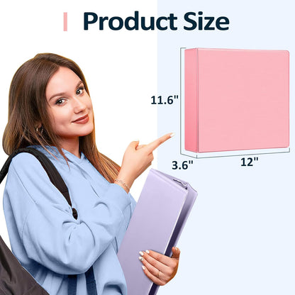 Sooez BinderX Extra Durable 3 Inch 3 Ring Binder, D-Ring Large Binders, Holds 670 Sheets of 8.5x11 Paper, Customizable View Cover with Inside Pockets, Heavy Duty 3 Ring Binder for School, Grey Blue