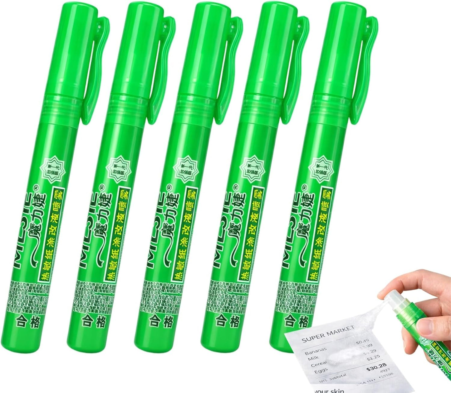 Privacy Cover Spray Pen for Thermal Paper Receipts & Shipping Labels, 10ml Correction Fluid Pen for Covering Personal Information on Documents, Packages and Labels