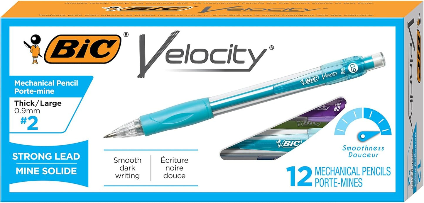 BIC Xtra Comfort Mechanical Pencils with Erasers, Medium Point (0.7mm), 12-Count Pack, Bulk Mechanical Pencils for School or Office Supplies