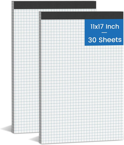 Graph Paper Pads 8.5 x 11, 4x4 Quad Ruled, 3 Pack Grid Paper Pad 8.5 x 11, 30 Sheets Perforated Blueprint Quadrille Letter Size Graphing Notebook for Drafting, Drawing, Engineering