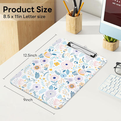Plastic Cute Clipboard Low-Profile Metal Clip, A4 Letter Size 9 x 12.5 in, 8.5 x 11 Paper Clip Board for Teachers, Nurses, Classroom,Cute Black Cats