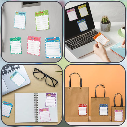 Yinder 24 Pack Inspirational Sticky Notes Motivational Notepads Appreciation Sticky Notes Funny Memo Pads Positive Note Bulk 3 x 4 Gift for Women Nurse Teacher Office Supplies(Black,Inspirational)