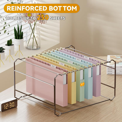 Letter Size Hanging File Folders Extra Capacity,2" Expandable Plastic Hanging File Organizer for Filing Cabinet Office Home,12 Pack Sturdy Pastel Heavy Duty Hang Folder with Tabs,for File Box