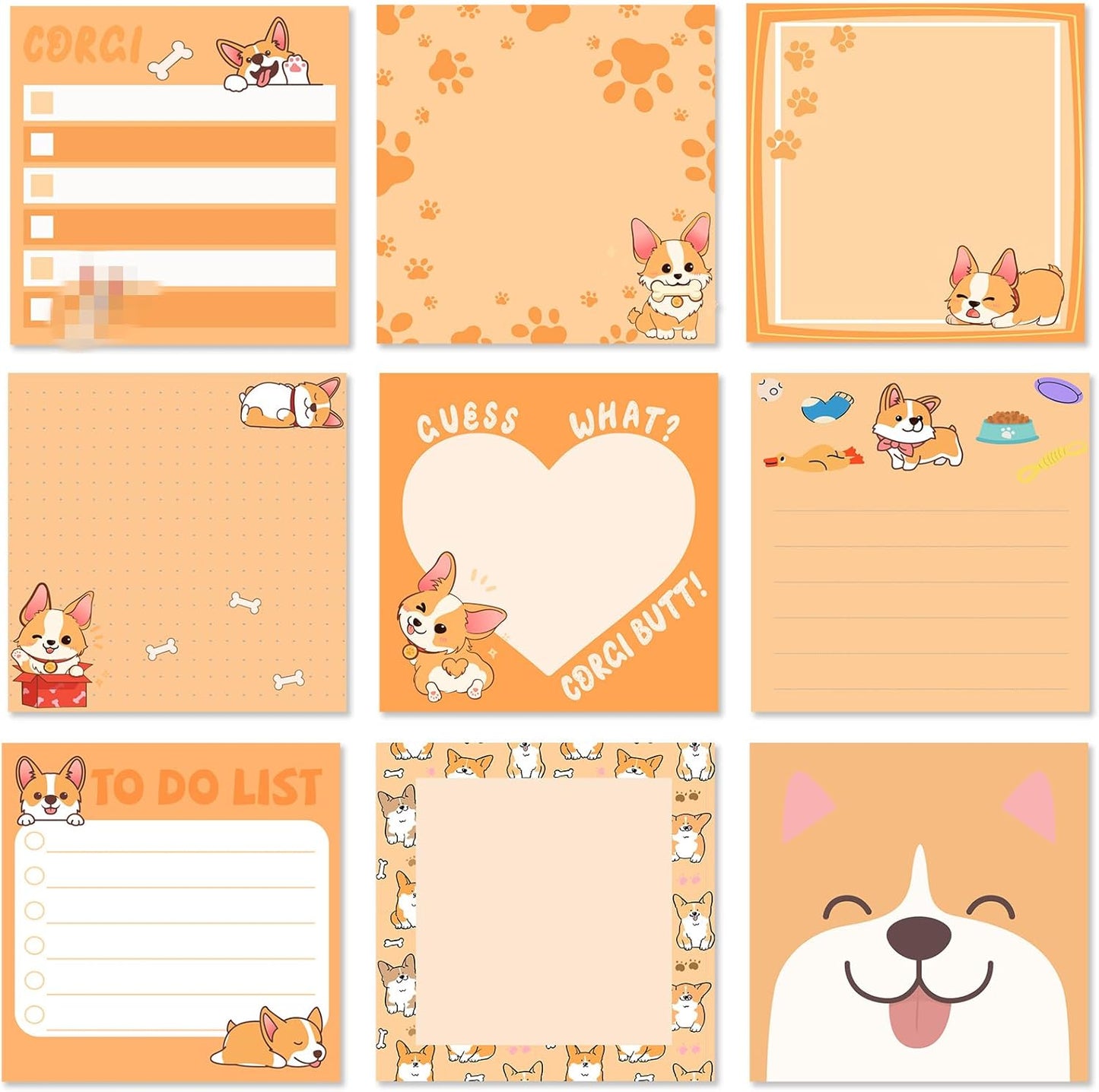 9 Pads Wildflower Sticky Notes 3x3 Inch Cute Self Stick Notepads Notes Adhesive Memo Pad Office Decor Gifts for Students School Teacher Meeting Office Supplies