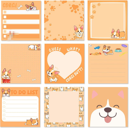 9 Pads Wildflower Sticky Notes 3x3 Inch Cute Self Stick Notepads Notes Adhesive Memo Pad Office Decor Gifts for Students School Teacher Meeting Office Supplies