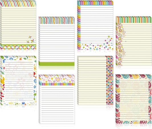 8 Pcs Cute Note Pads Fun Pattern Notepads for Women Colorful Scratch Memo Gift for Refrigerator Office Home to Do List Supplies,30 Sheets Per,4 x 5.6''