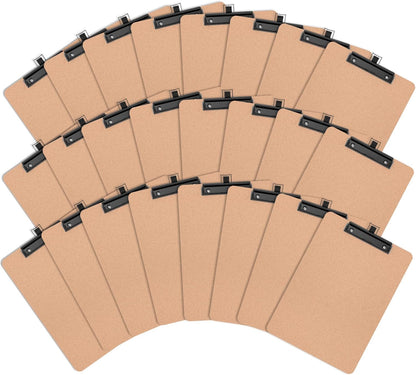 2 Pack Wood Retro Clipboards, 9 x 12.5'' Letter Size for Classroom, Students, Kid, 8.5 x 11'' Decoration Clip Board with Low Profile Copper Clip, Office & School Supplies