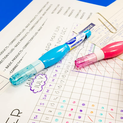 BAZIC PRODUCTS Mini Correction Pen - Corrections Fluid, Precise Metal Tip White Out, Ideal for School & Office Supplies, Alternative to Correction Solution, 3/Pack, 2-Packs