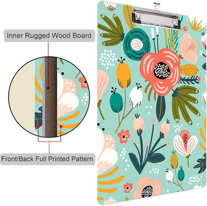 Fashion Clipboard, A4 Letter Size Wooden Decorative Clipboards for Teacher, Nurse, Doctor,Student and Kids, Cute Design for Standard Size 12.2" x 8.9" (C-Pink Purple Marble)