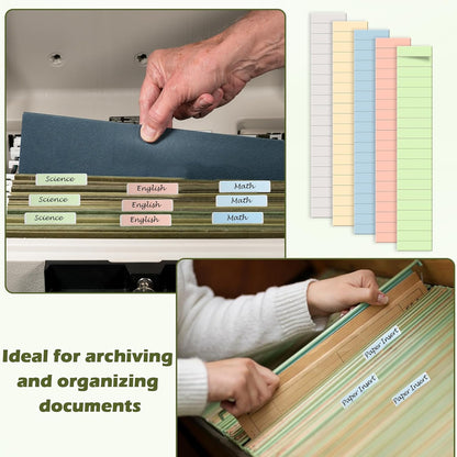100 Pcs Hanging File Folder Paper Inserts 3-1/2 Inch Off White Blank File Tab Inserts Thick Cardstock for Hanging Folder (3.5×0.6 inch)(No Tab Included)