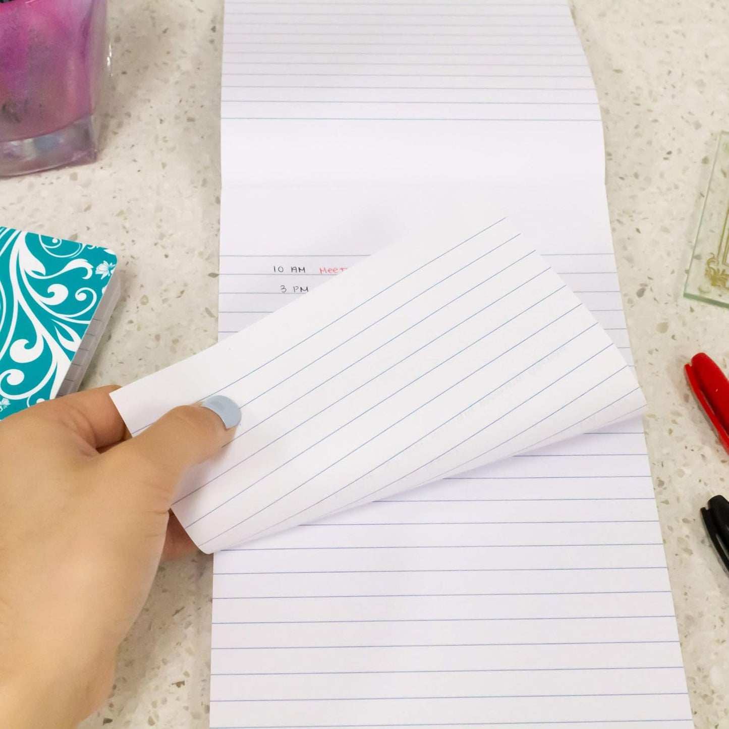 BAZIC Products Writing Pad 100 Sheets 6" x 9" – Writing Pad With Durable Lined Note Pads, Smooth Writing Paper, and Easy-tear Paper Pads; Compact Note Pads and Writing Pads for Office, School, or Home, 1-pack