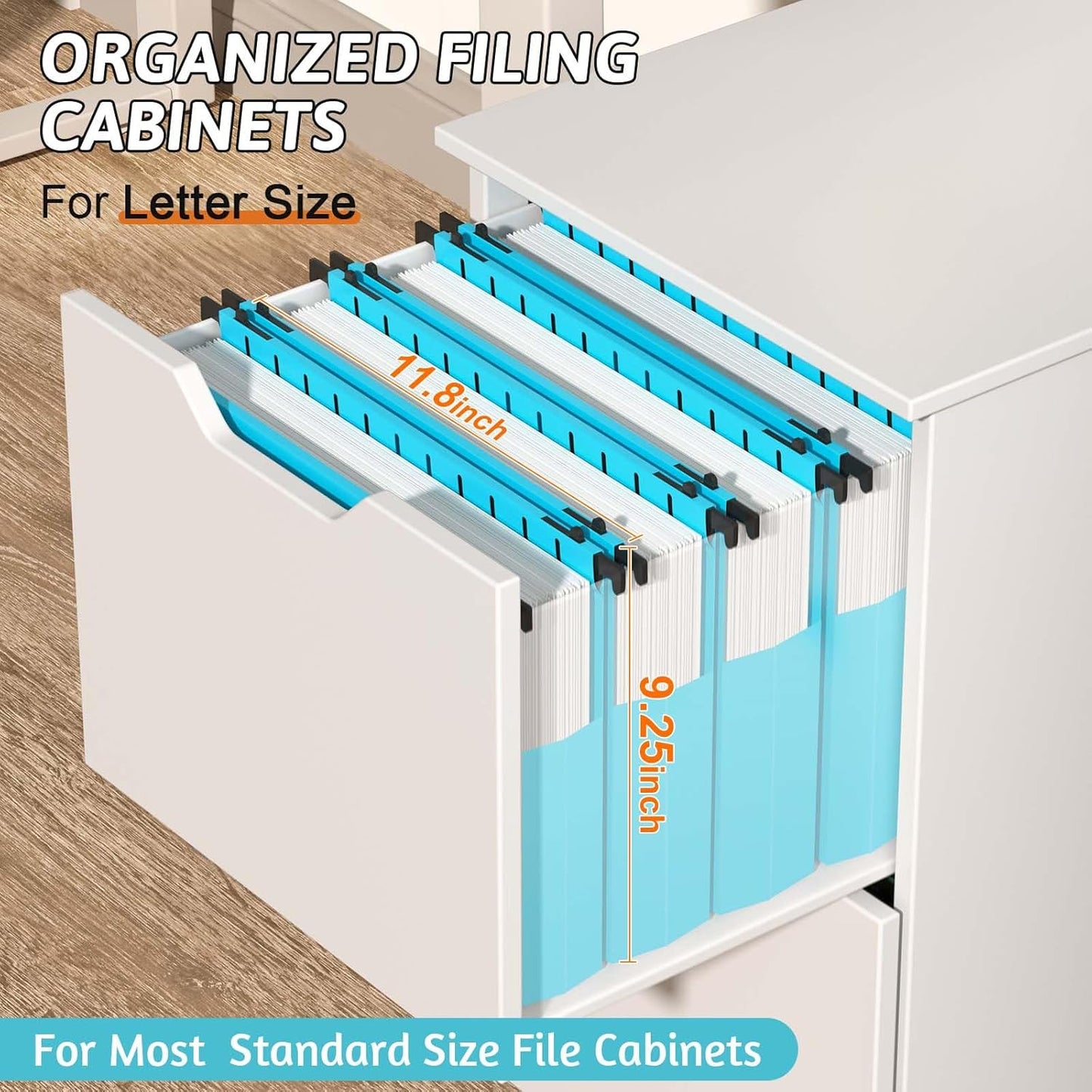 Plastic Extra Capacity Hanging File Folder Letter Size,12 Pack Reinforced Expandable Hanging Folders,Heavy Duty 2 Inch Expansion,Adjustable Tabs,Hanging Organizer Designed for Bulky Files(Gray)