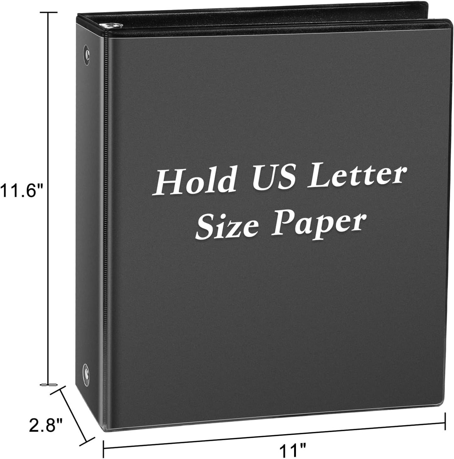 CIXILDTS 0.5-inch Round Ring Binder, Durable 1/2" 3 Ring Binder Fit Letter Size Paper, Presentation View Binders, White,12-Pack