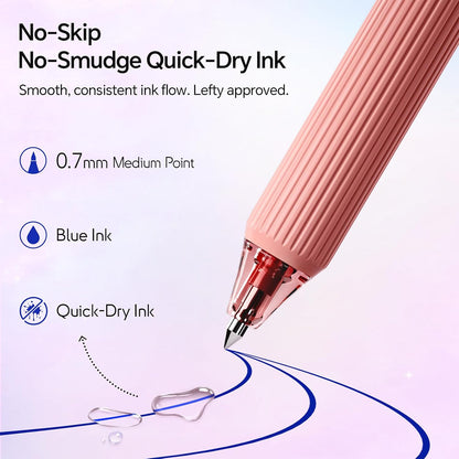 WRITECH Gel Pens Fine Point: Nebula Pen Set 0.7mm Black Ink Retractable 6ct Medium Point Smooth Writing with Aesthetic Gradient Color Barrel for Journaling Note Taking Silent Click No Smear