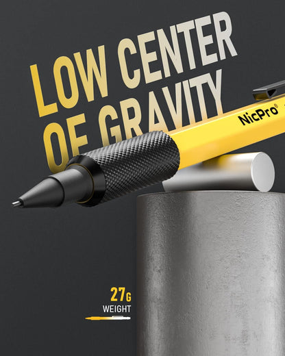Nicpro 3 PCS 1.3 mm Orange Mechanical Pencils Set with 66 Lead Refill, 3 Eraser - Weatherproof Metal Barrel, Heavy Duty Carpenter Pencil MP2000 for Outdoor Marking Drafting Drawing Woodworking