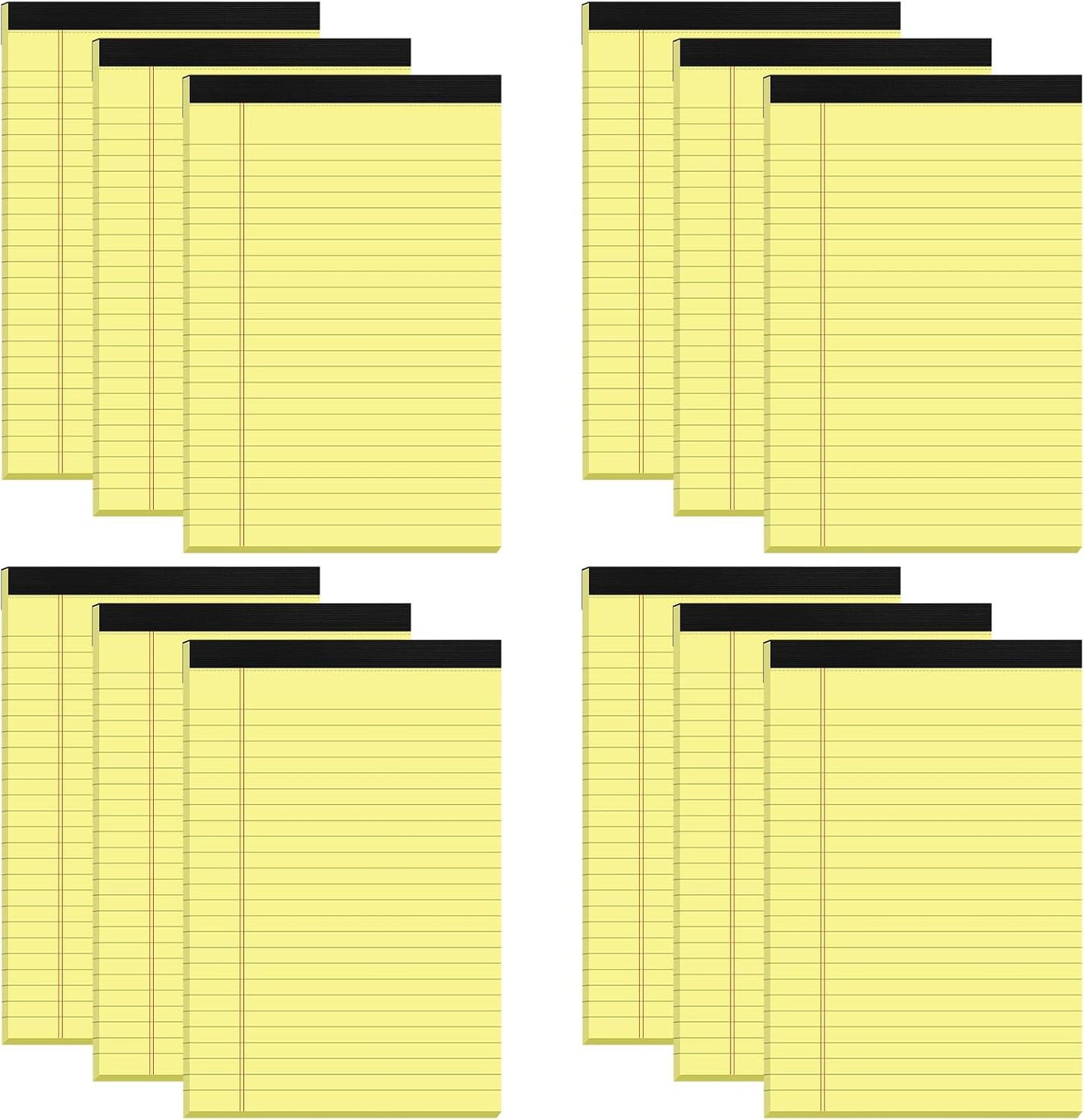 8 Pack Yellow Legal Pads 5x8 Small Note Pads 240 Sheets Perforated Yellow Pads Paper Narrow Ruled Writing Pad 80gsm Premium Thick Paper College Ruled Legal Notepads for Students, Office, Business