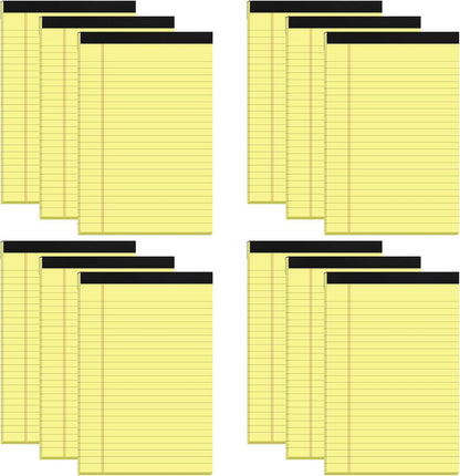8 Pack Yellow Legal Pads 5x8 Small Note Pads 240 Sheets Perforated Yellow Pads Paper Narrow Ruled Writing Pad 80gsm Premium Thick Paper College Ruled Legal Notepads for Students, Office, Business