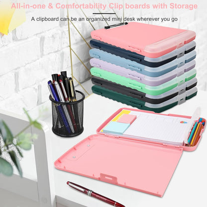 SFLHHDM Purple Clipboard, Clip Boards 8.5x11, Teacher Clipboards with Storage, Plastic Clipboard with Pen Holder, Clipboards Storage for Women Teachers Work, School & Office Supplies