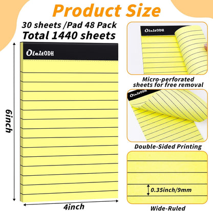 Note Pads 4x6, 36 Pack Small NotePads, Server Pads, Scratch Pads 4x6, Memo Pads White Paper, 50 Sheets per Blank Note Pads 4 x 6, Mini Writing Pads Pocket Notepads for Office School Home Supplies